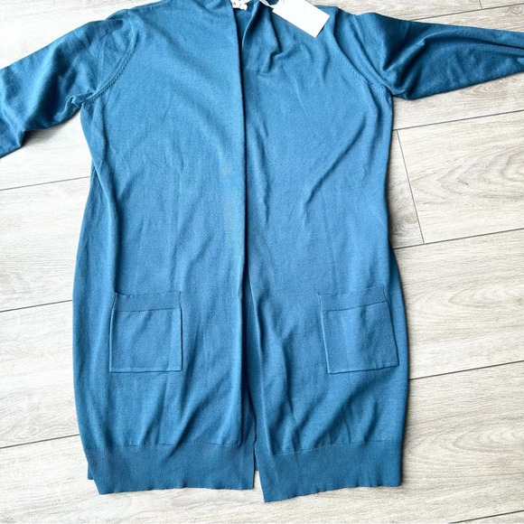 NWT Grace Karin Blue Open Front Long  Length Cardigan - Picture 5 of 15